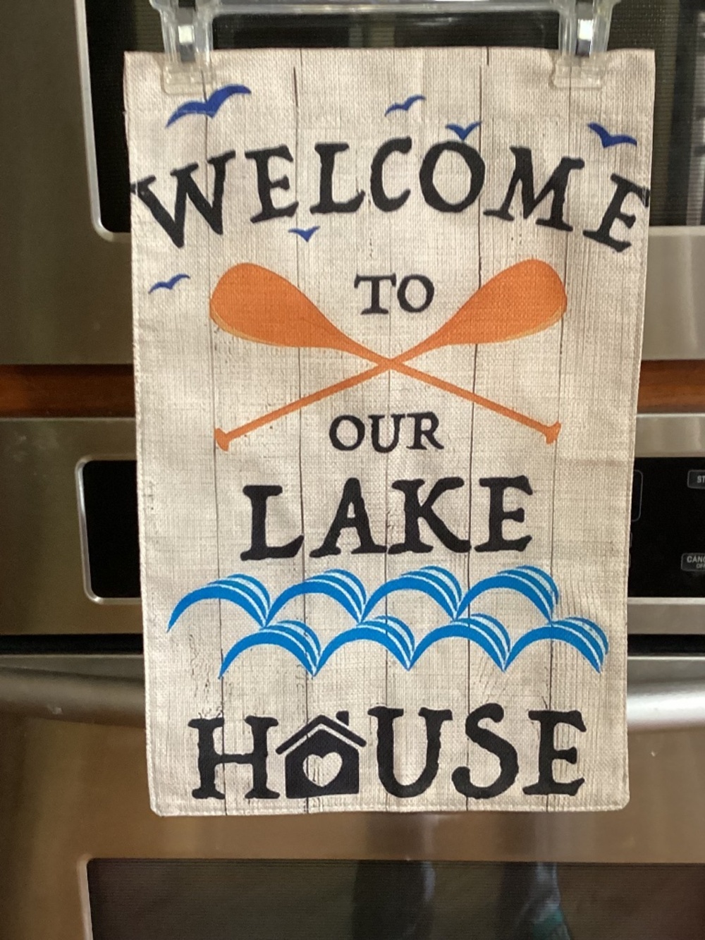 NEW Double Sided Garden Flag, Burlap, Welcome to Our Lake House